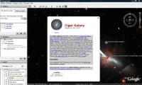 Infoscherm over M82 in Google Sky