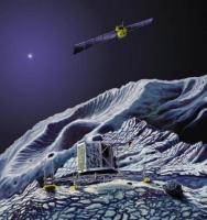 Rosetta in een baan om 67P + lander