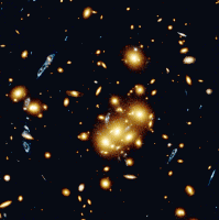 Cluster waarvan de NASA dinsdag a.s. gaat zeggen dat ze er donkere materie hebben ontdekt