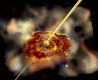 Voorstelling van zo'n centraal zwart gat in een actief sterrenstelsel