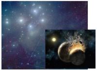 De ster HD 23514 in de Pleiaden, waar mogelijk een botsing van planeten heeft plaatsgevonden