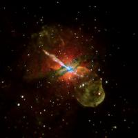 De röntgenopname van jets in het centrum van Centaurus A