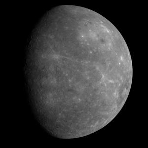 De eerste gepubliceerde foto van Mercurius genomen door de Messenger