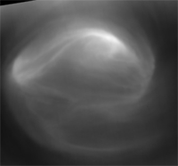 Een bewegend plaatje van de vortex op de zuidpool van Venus