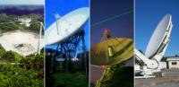 De vier deelnemende radiotelescopen