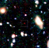 Voorbeeld van een zeer vroeg sterrenstelsel, catalogusnr. 964.
