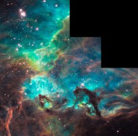 De stercluster NGC 2074 en omgevingDe stercluster NGC 2074 en omgeving