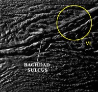 Geiserbron VI op Enceladus