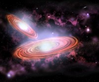 Twee zwarte gaten in een kosmische dans
