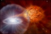 Een witte dwerg explodeert als supernova