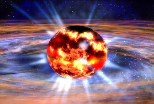 Impressie van neutronenster J17480