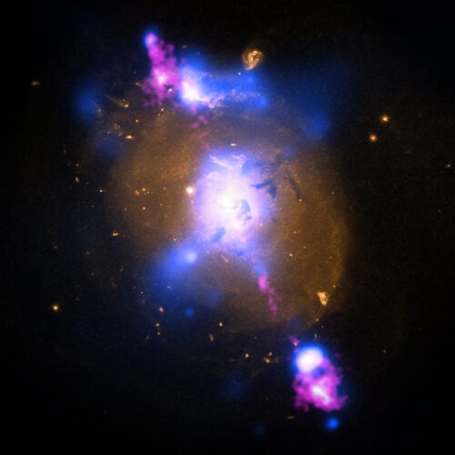 A galaxy located about 850 million light years from Earth.