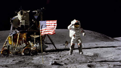 Buzz Aldrin op de maan