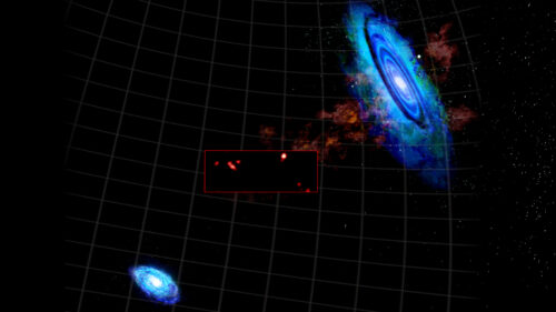 Gaswolken tussen M31 en M33