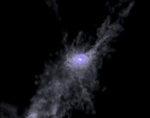 Simulatie vorming sterrenstelsel