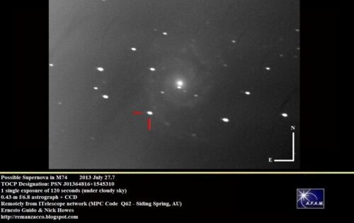 Supernovae in M74: SN2013ej