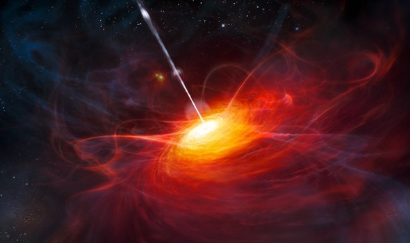Impressie van een quasar, ULAS J1120+0641