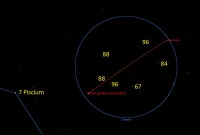 Zoekkaartje van planetoïde Bamberga van 10 t/m 17 september