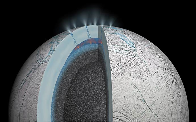 Fosfor - een bouwsteen van leven - ontdekt op Saturnus' maan Enceladus
