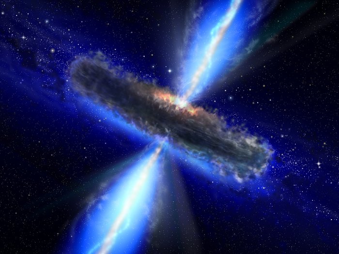 Niet de 'kijkhoek' bepaalt hoe we de actieve galactische kernen zien, maar hun groeisnelheid