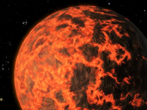 Astronomers using NASA's Spitzer Space Telescope have detected what they believe is an alien world just two-thirds the size of Earth - one of the smallest on record. The exoplanet candidate, known as UCF-1.01, orbits a star called GJ 436, which is located a mere 33 light-years away. UCF-1.01 might be the nearest world to our solar system that is smaller than our home planet.<br /> Although probably rocky in composition like Earth, UCF-1.01 would be a terrible place for life. The world orbits scorchingly close to its star, so in all likelihood this planet lacks an atmosphere and might even have a molten surface, as shown in this artist's impression.<br /> Evidence for UCF-1.01 turned up when astronomers were studying a known, Neptune-sized exoplanet, called GJ 436b, seen in the background in this image. The identification of nearby small planets may lead to their characterization using future instruments. In this way, worlds like UCF-1.01 might serve as stepping stones to one day finding a habitable, Earth-like exoplanet.<br /> Because of GJ 436's proximity to our solar system, the star field around it shares many of our culture's famous cosmic landmarks. To the far left, the constellation of Orion gleams, though in a distorted shape compared to our vantage point on Earth. The red giant Betelgeuse (Orion's right shoulder) and blue Rigel (Orion's left foot) stand out, as well as the three belt stars. From GJ 436's perspective, however, the stars do not align as they do in our sky. The Pleiades star cluster is located to the upper left of UCF-1.01.