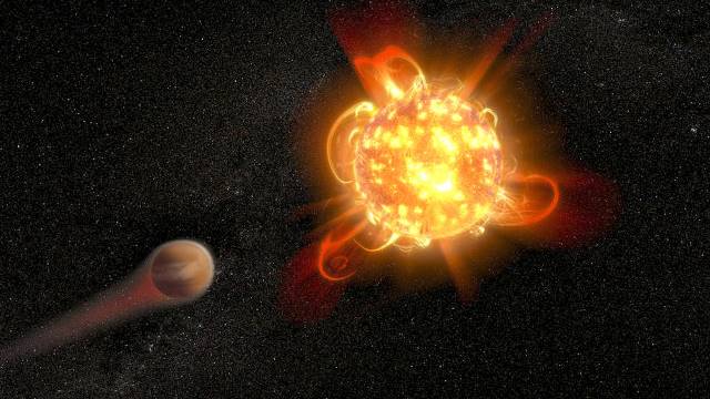 Supervlammen van rode dwergen zijn minder schadelijk voor exoplaneten dan gedacht