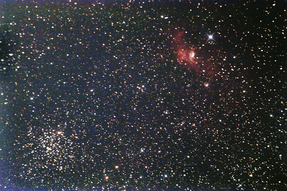 Messier 52 & NGC 7635, twee voor de prijs van één.....opname