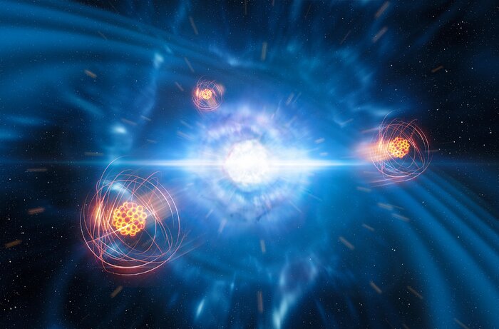 Eerste identificatie van een zwaar element dat ontstond bij botsing tussen neutronensterren