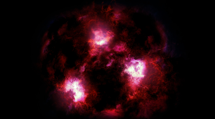 Sterrenkundigen ontdekken een kosmische Yeti verscholen in stof in het vroege heelal