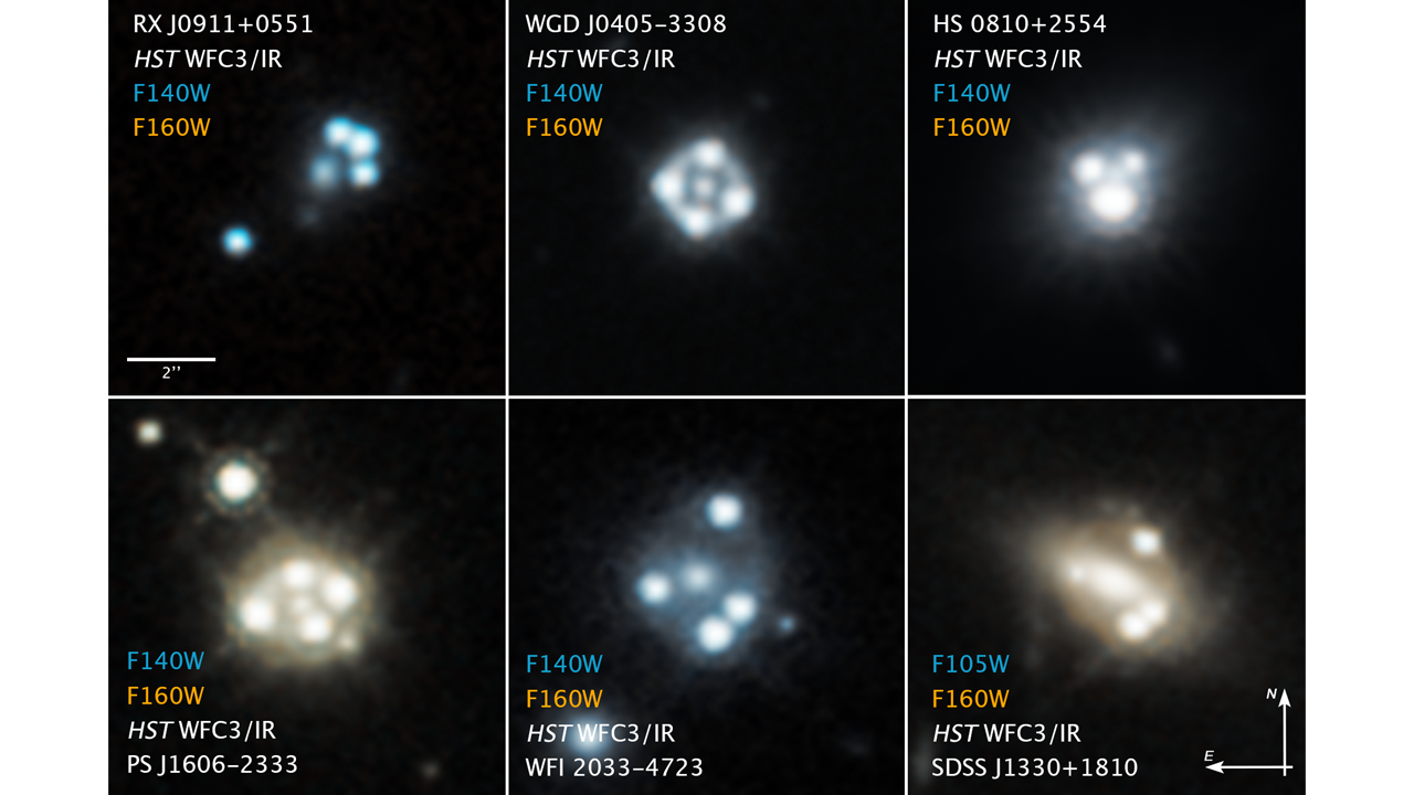 Met hulp van zwaartekrachtlenzen kleinste brokken van donkere materie waargenomen met Hubble