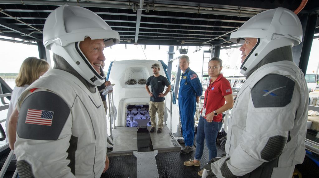 Hurley en Behnken, de twee astronauten die als eerste met de Dragon capsule naar het ISS zullen vliegen