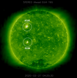 STEREO-A detecteert mogelijk zonnevlekken uit 25ste zonnecyclus