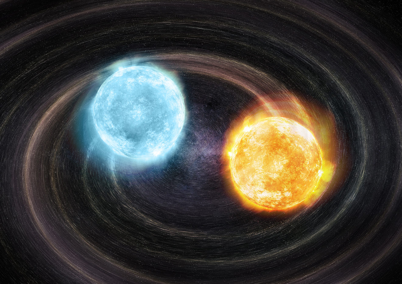 Binaire helium-kern witte dwergsysteem ontdekt, bron van zwaartekrachtgolven
