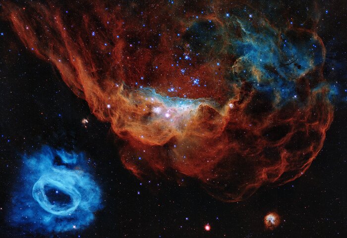 Hubble viert z'n 30e verjaardag met een foto van een brandende stergeboorte