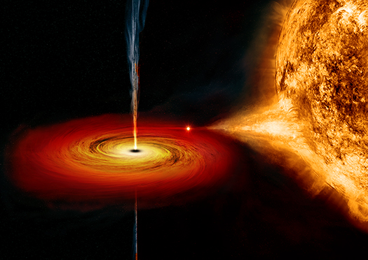 Uitbarsting van een zwart gat vastgelegd op video