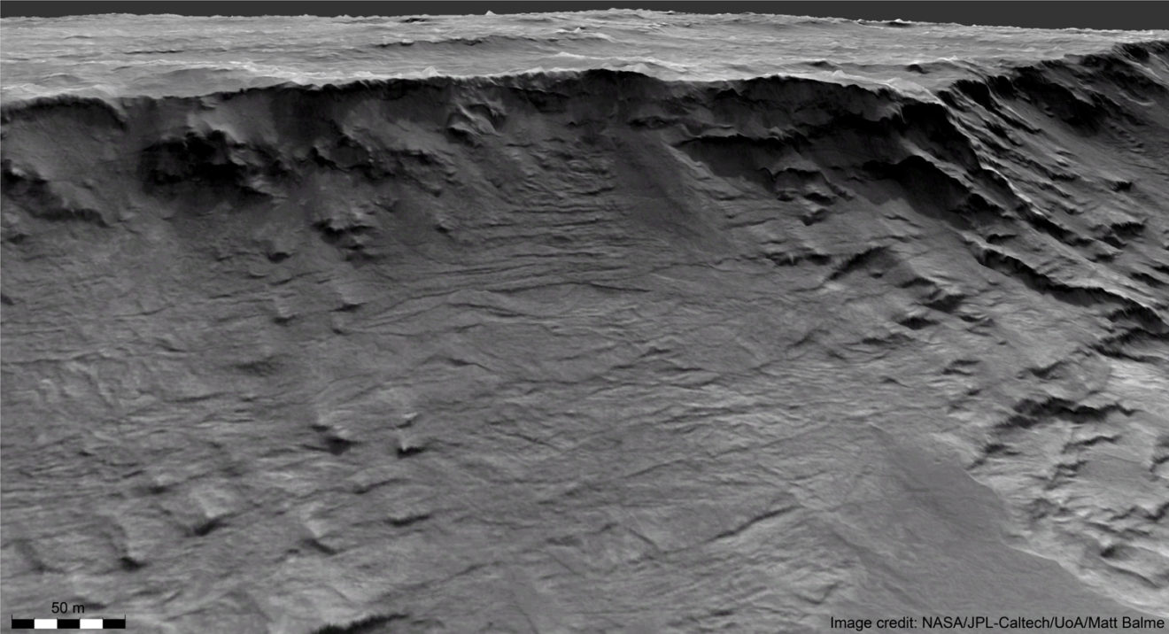 Sporen van oeroude rivieren in de rotsen van Mars