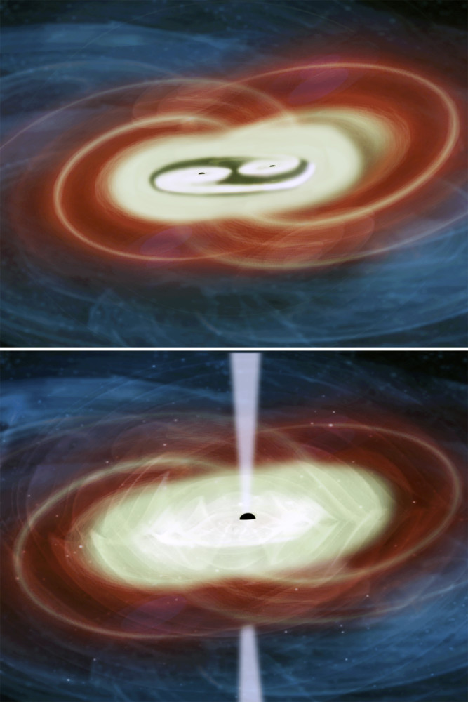 Aanwijzingen gevonden voor sterrenstelsels met twee superzware zwarte gaten in hun kern