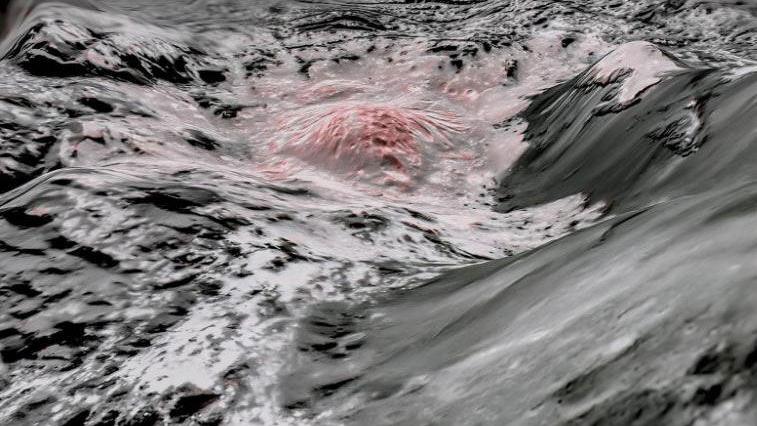 Vlieg met Dawn mee over de witte vlekken van krater Occator op Ceres