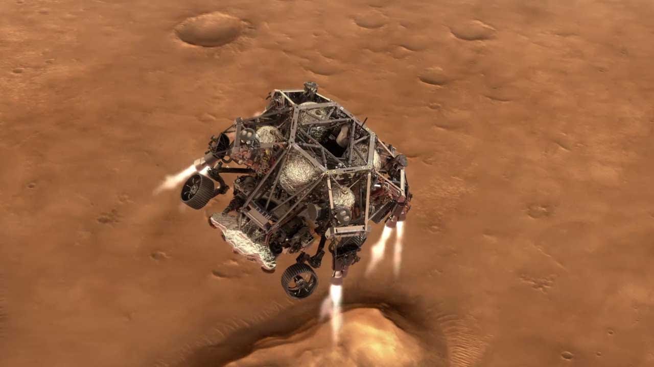 Video: de landing van Mars 2020/Perseverance in de Jezero krater op Mars