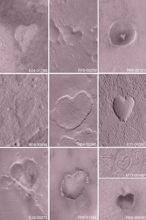 Valentijnsdag: even alle hartjes op Mars in beeld gebracht