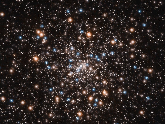 Hubble ontdekt een heel 'nest' van kleine zwarte gaten in de kern van een bolhoop