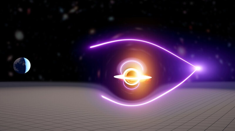 Tussenmaat zwart gat ontdekt door de zwaartekrachtlens van een gammaflits