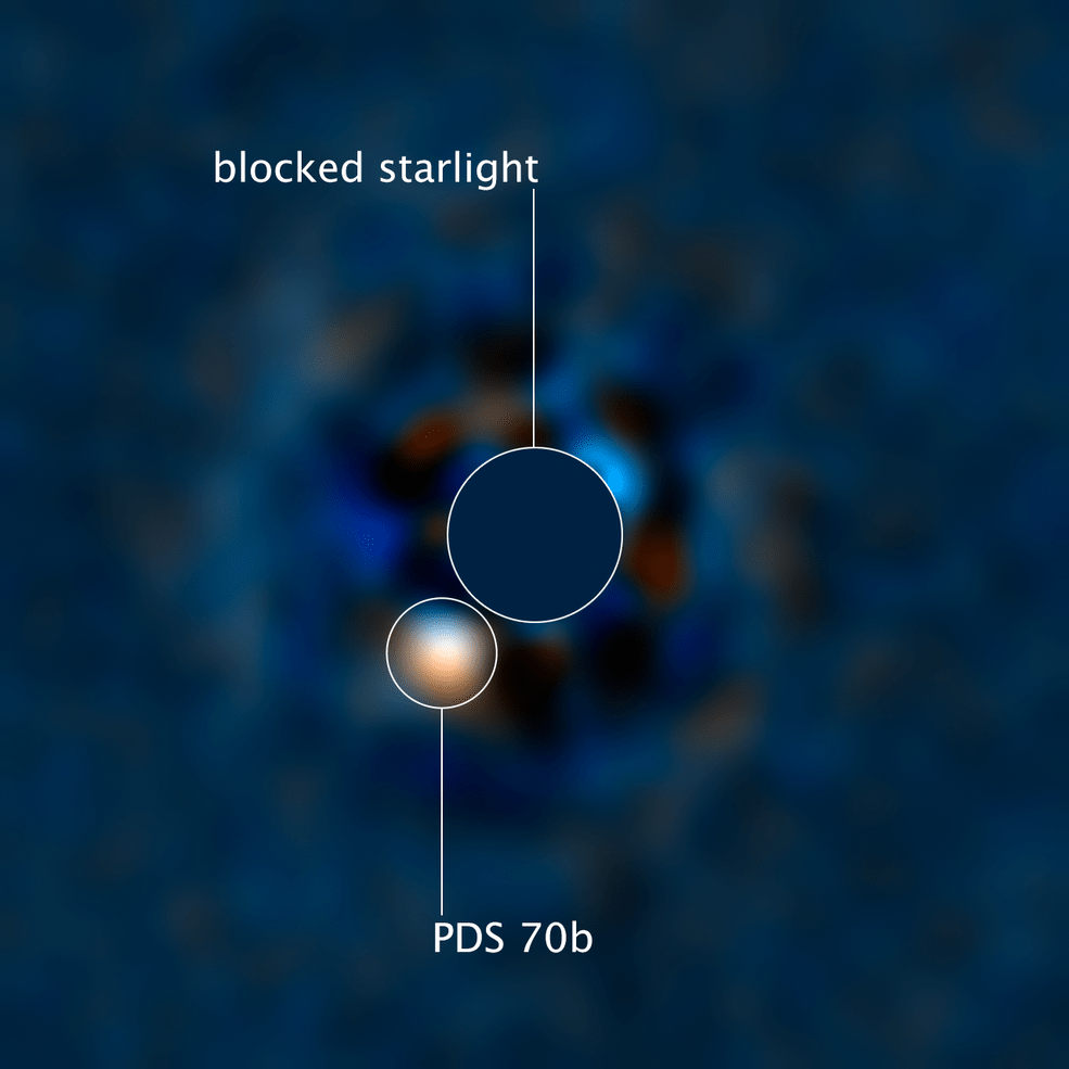 Hubble ziet hoe de zware exoplaneet PDS 70b aan het groeien is