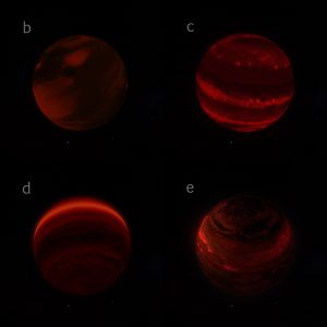Rotatiesnelheid gemeten van twee Super-Jupiters bij HR 8799