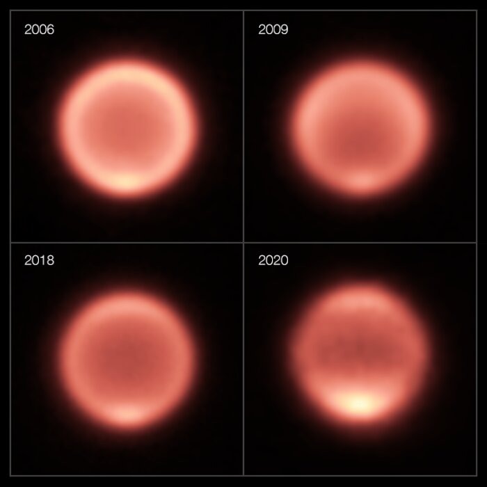 ESO-telescoop registreert verrassende veranderingen in temperatuur van Neptunus