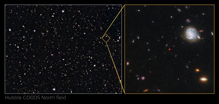 Voorloper van een superzwaar zwart gat ontdekt met hulp van gearchiveerde gegevens van Hubble
