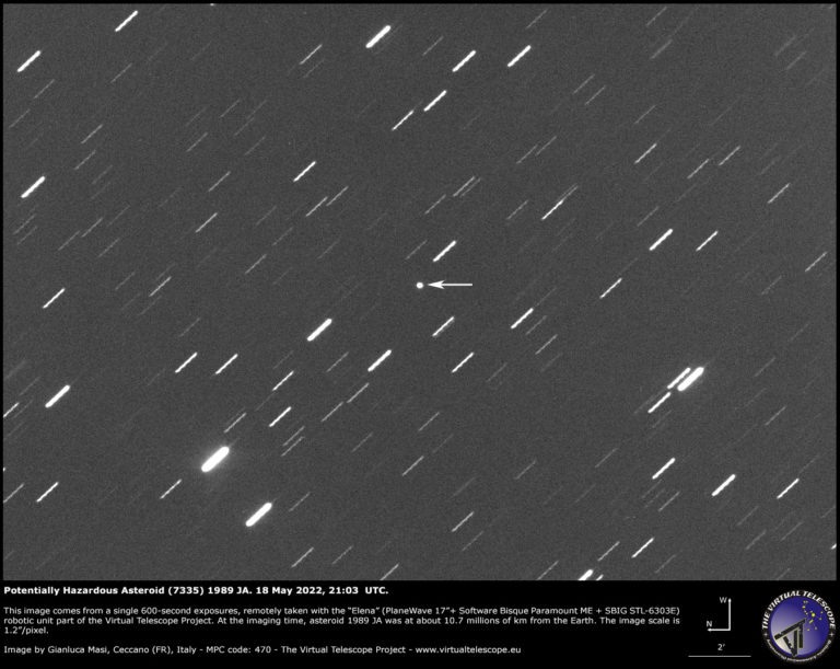 Vrijdag vliegt planetoïde 1989 JA op veilige afstand langs de aarde