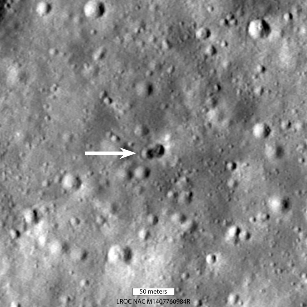 Inslag van rakettrap op de maan veroorzaakte een dubbele maankrater