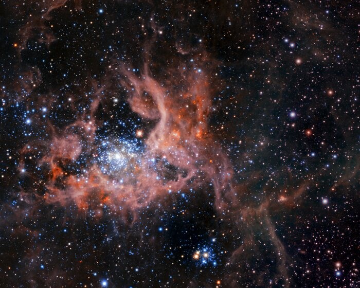 Het kosmische web van de Tarantula: astronomen brengen heftige stervorming in kaart in nevel buiten onze Melkweg