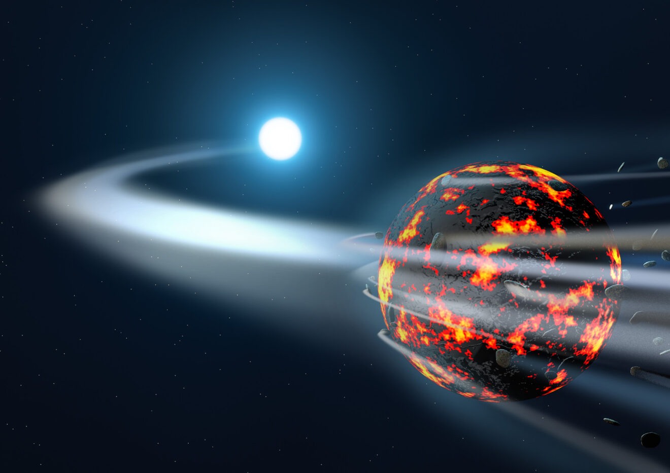 'Vervuilde' witte dwergsterren laten zien dat sterren en planeten tegelijkertijd groeien